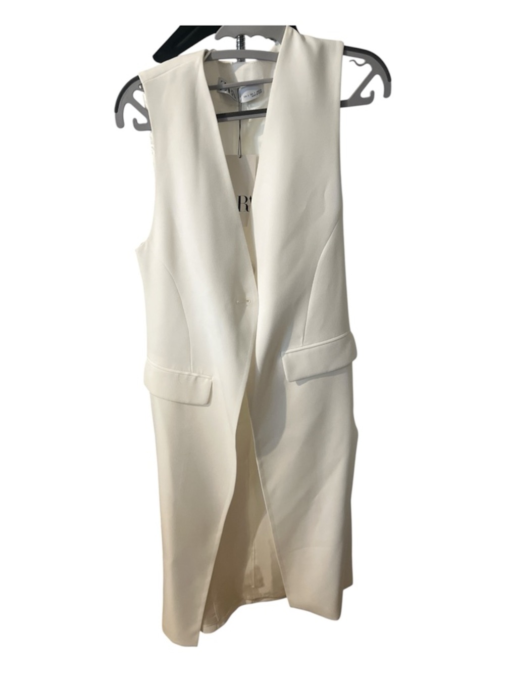 NWT Zara Sleeveless White Longline Vest size Small - Picture 3 of 3